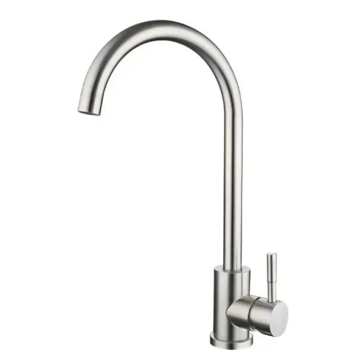 Gooseneck Kitchen Faucet with Single-Lever Handle