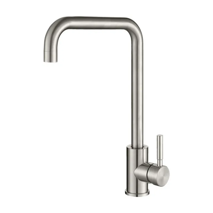Square Gooseneck Kitchen Faucet with Side Handle