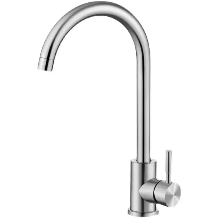Gooseneck Kitchen Faucet with Single-Lever Handle