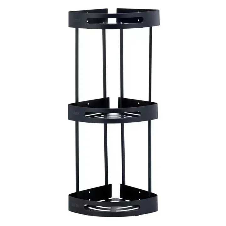 304 Stainless Steel A1 Triple Layer Corner Shelf (Black