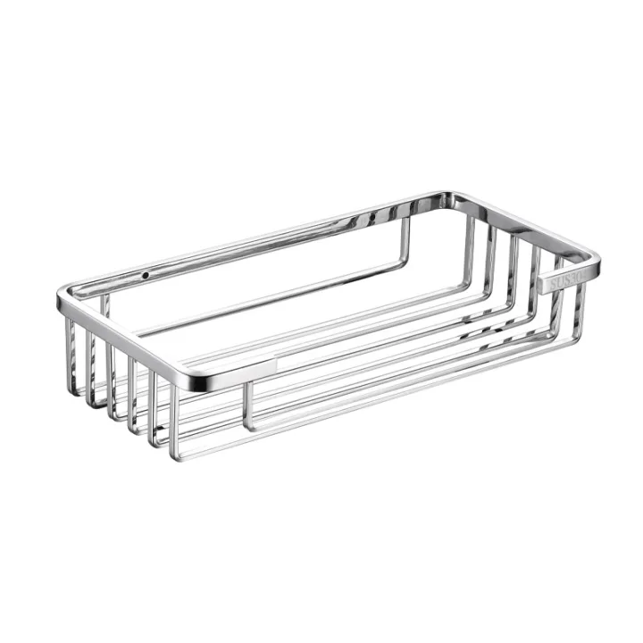 304 Stainless Steel A12 Single Layer Corner Shelf - Square Wire Square Basket