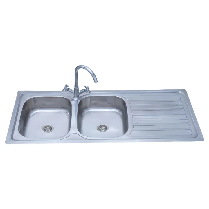 Stainless Steel Double Sink With Washboard