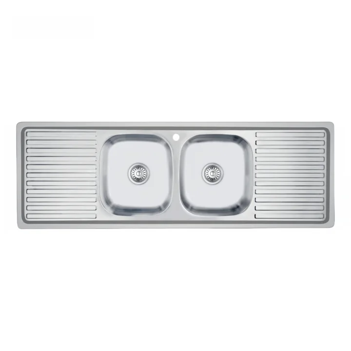 Stainless Steel Double Sink With Washboard
