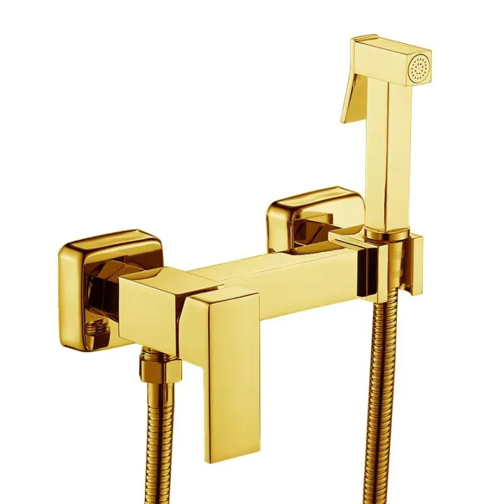 Square Concealed Wall-Mounted Mixer Bidet Sprayer Kit