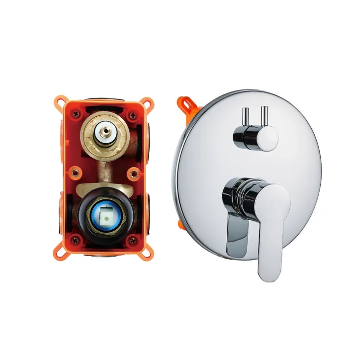 Concealed 3-Outlet Bath-shower mixer Valve with diverter Complete Box