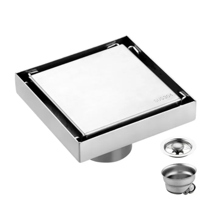 Reversible Hidden Square Floor Drain with Tileable Cover 20*20cm
