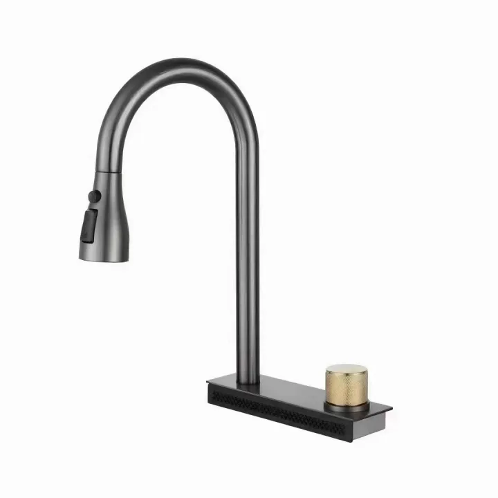 Pull-Down Kitchen Sink Mixer With Waterfall Spout