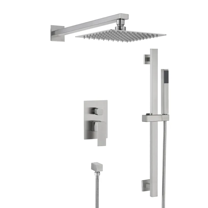 Square Concealed Shower Set With Shower & Sliding Bar