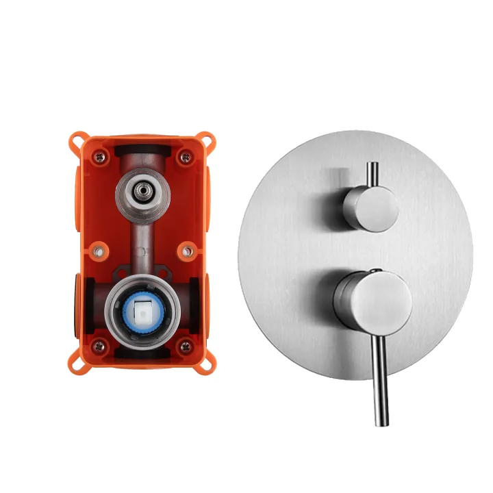 Concealed 2-Outlet Bath-shower mixer Valve with diverter Complete Box