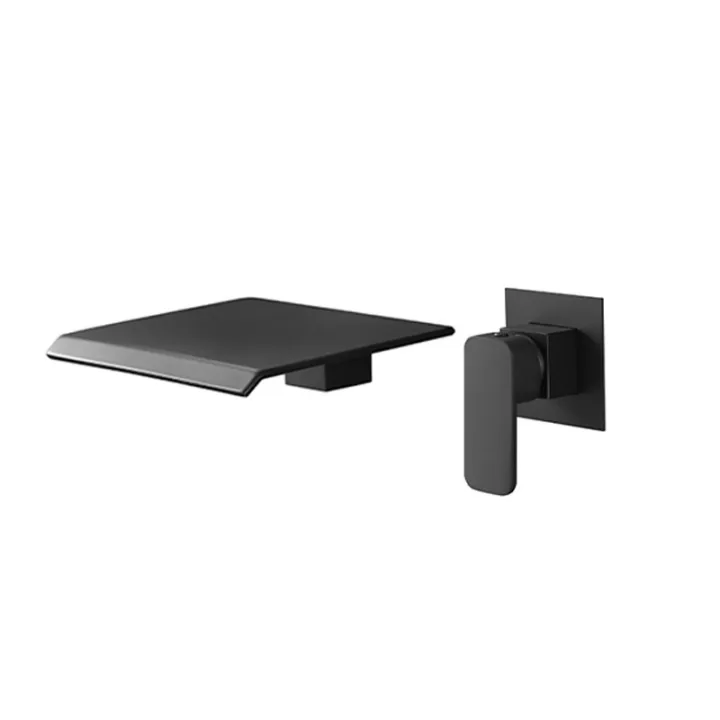 Square Wall-Mounted Concealed Waterfall Basin Mixer