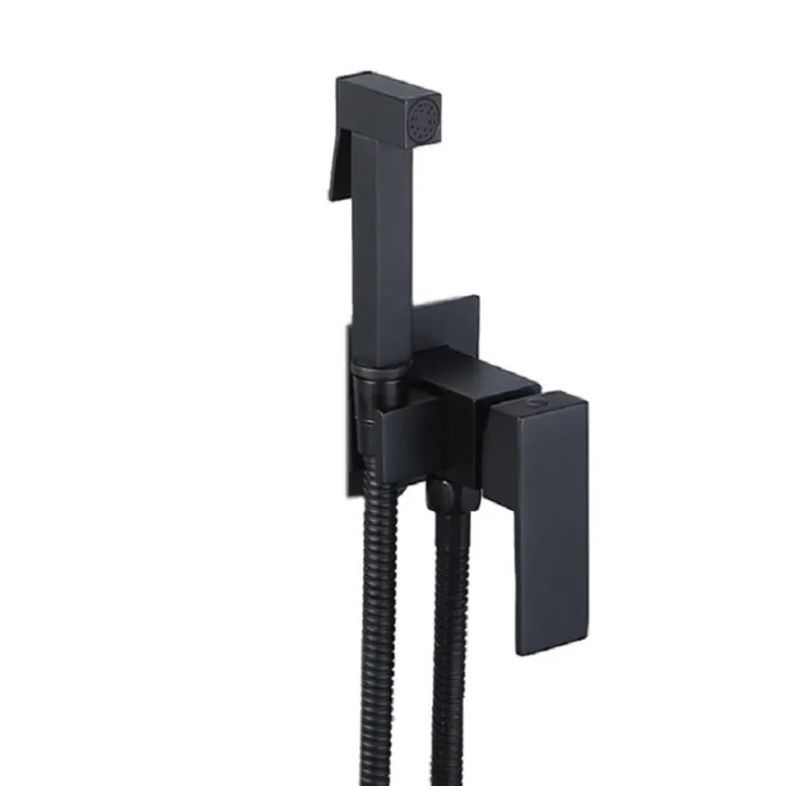 Square Concealed Wall-Mounted Mixer Bidet Sprayer Kit