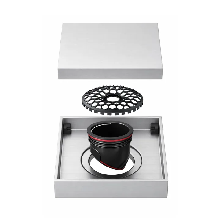 Square Floor Drain with Removable Cover Options